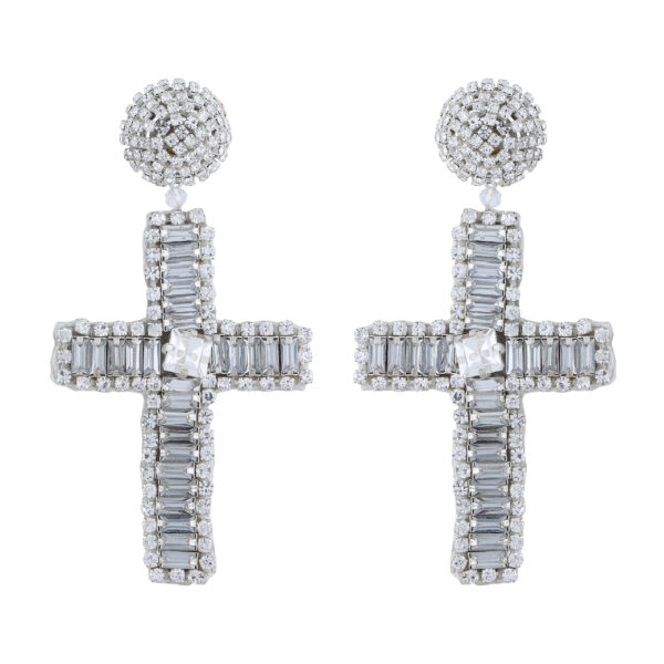 Crystal Cross Earrings