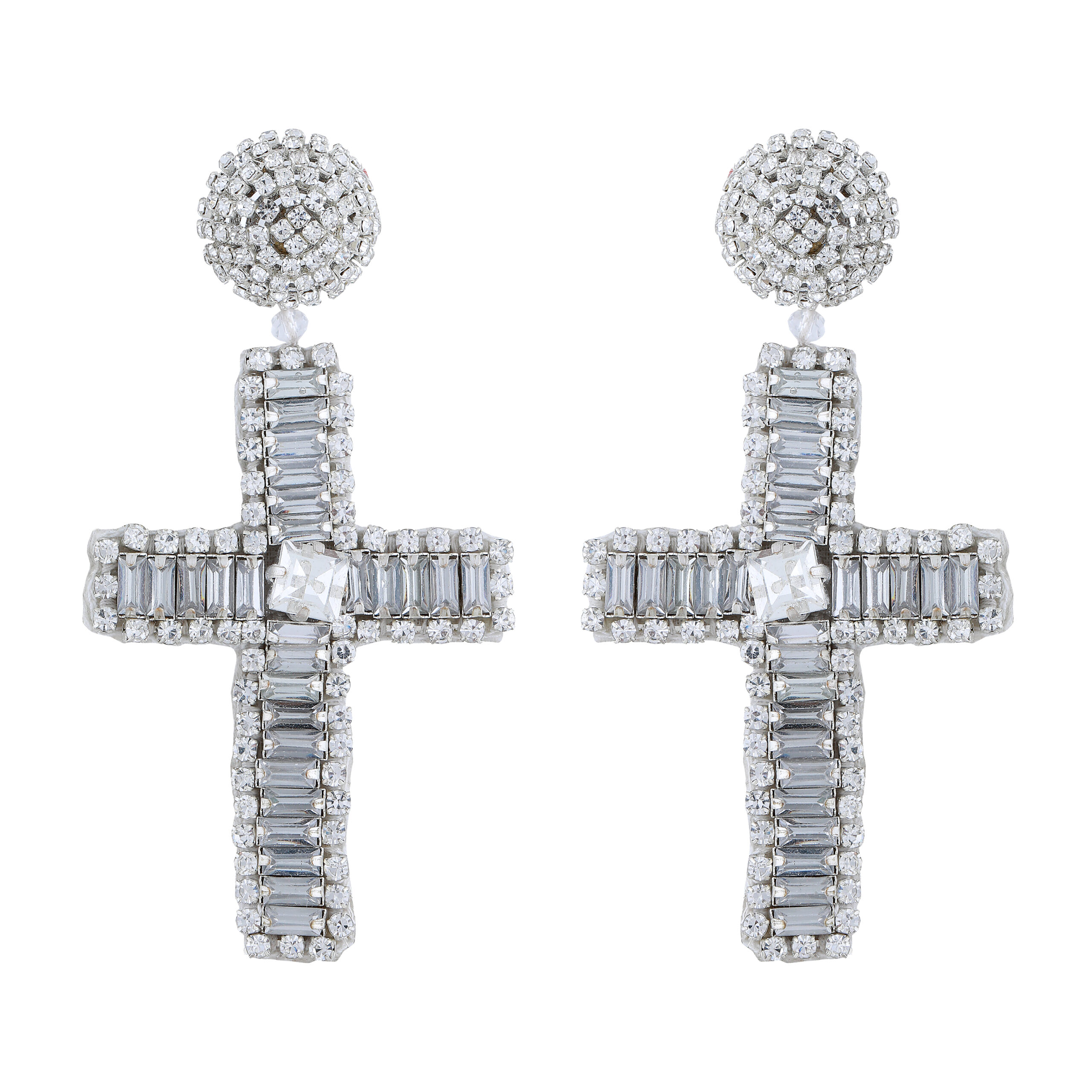 Crystal Cross Earrings