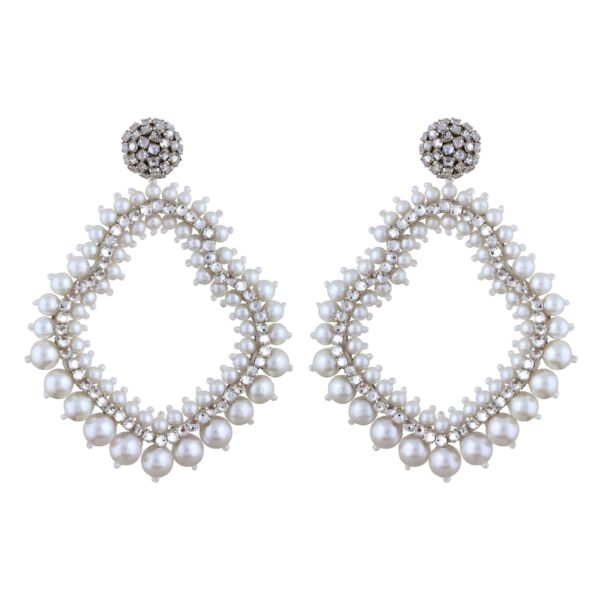 Pearl & Crystal Frame Earrings