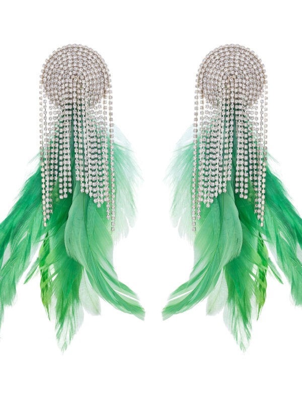 Alluring Feather Earrings Green