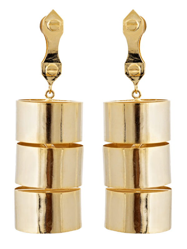 Cylinder Gold Earrings