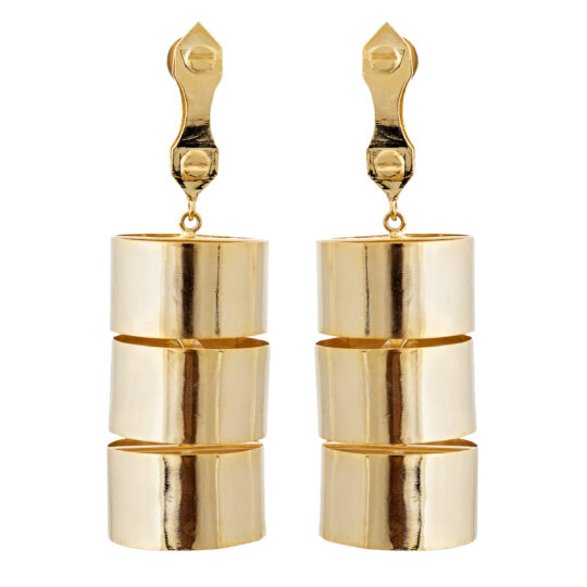 Cylinder Gold Earrings