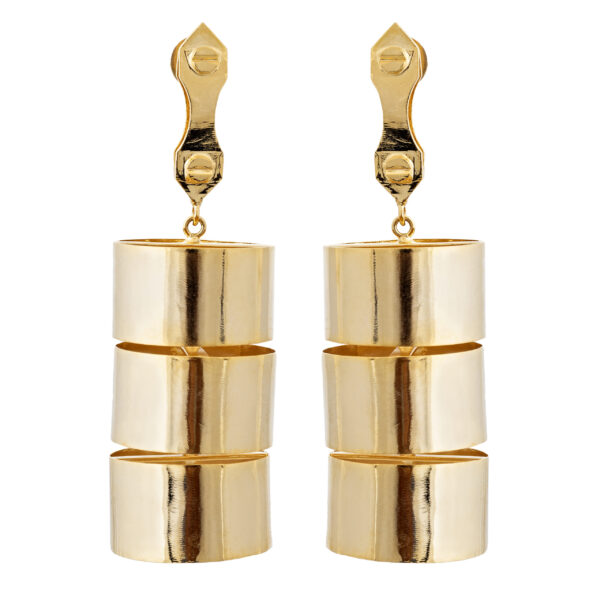 Cylinder Gold Earrings