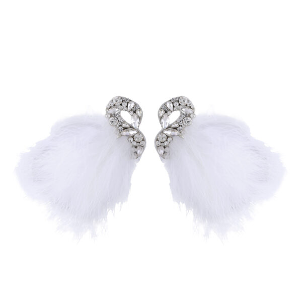 Crystal Bird Feather Earrings