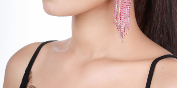 Crystal Stud Fringe Earrings