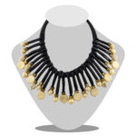 Leather Gold Burst Necklace