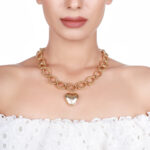 Gold Heart drop necklace